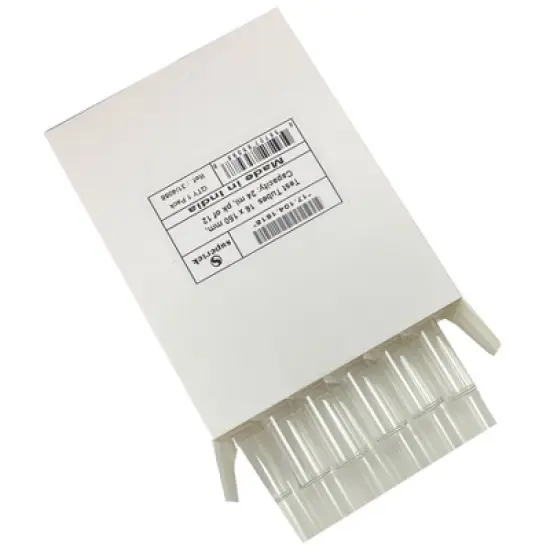 Supertek Test Tubes, 16 x 150 mm, 24 ml Capacity, 12 Per Pack, 3 Packs image {1}