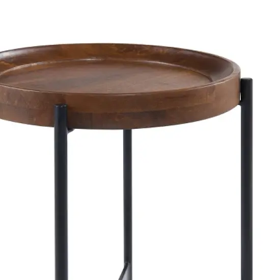 20" Brookline Round End Table Medium Chestnut - Alaterre Furniture image {3}