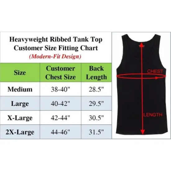 Galaxy By Harvic Men's Heavyweight Ribbed Tank Top-2 Pack image {1}