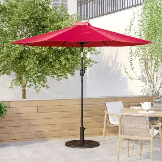 Emma and Oliver 9' Outdoor Patio Umbrella-Crank & Tilt Function - 1.5" Diameter Steel Pole image {1}