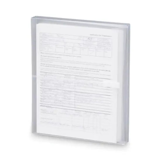 Smead Poly Side-Load Envelopes, Fold-Over Closure, 9.75 x 11.63, Clear, 5/Pack image {1}