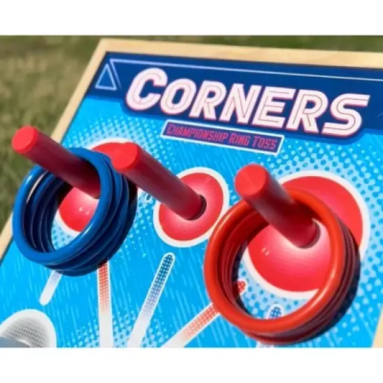 Corners Championship: Ring Toss Reinvented Wooden Peg Party Game, Ages 6+ image {2}