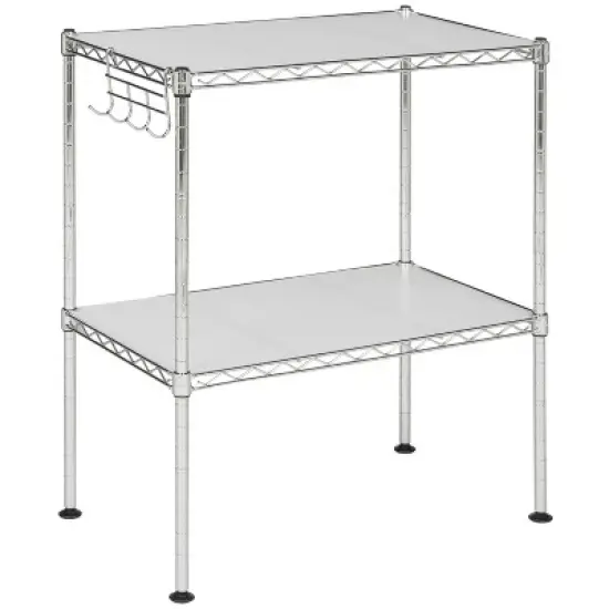 Lucien 2 Tier Microwave Rack - Chrome - Safavieh image {2}