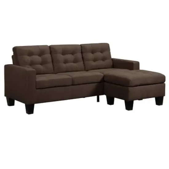 81" Earsom Sofa Brown Linen - Acme Furniture image {2}