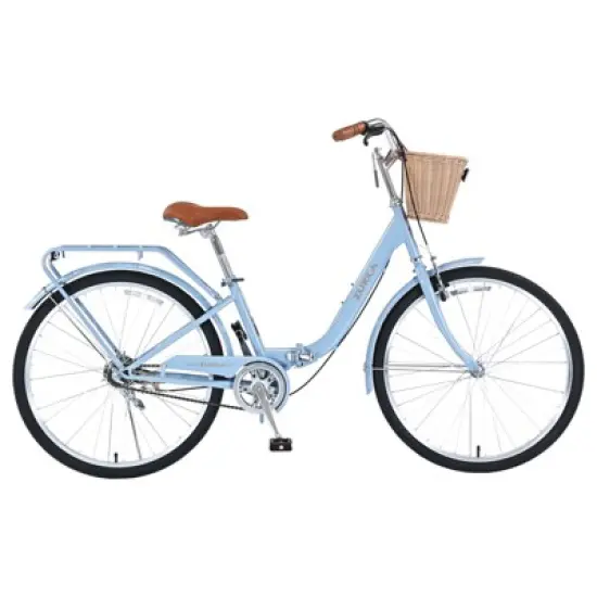 DSVIMOY 26 Inch Folding Lady Bike, Single Speed, Compact Design for Easy Storage and Commuting, Blue, 66.93"*25.2"*40.95" image {5}