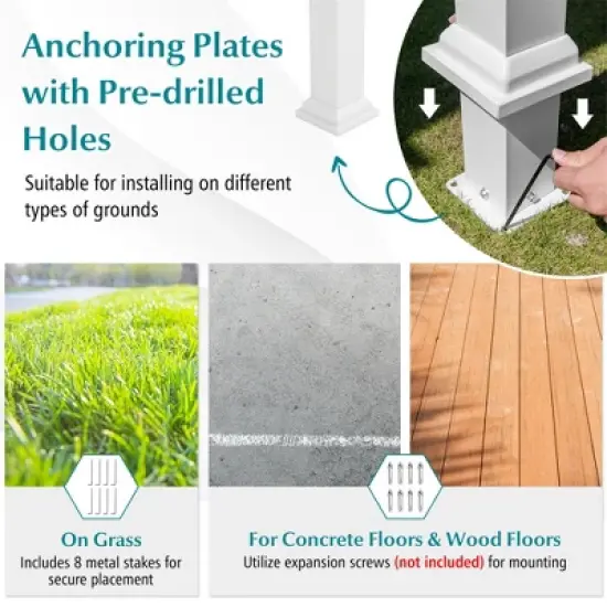 Tangkula 12' x 10' Outdoor Pergola w/ Retractable Canopy Aluminum Frame Anchors Patio image {9}