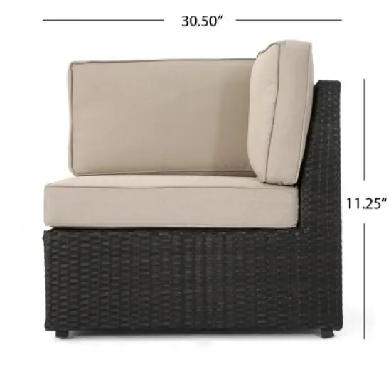 Outdoor Wicker Sectional Sofa Set with Cushions, 8-Piece Modular Patio Lounge Set with Coffee Table-Maison Boucle image {5}