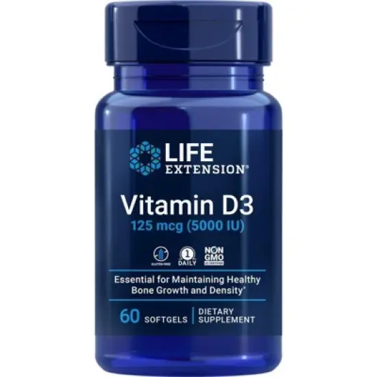 Vitamin D3 5000 IU by Life Extension  -  60 Softgel image {2}