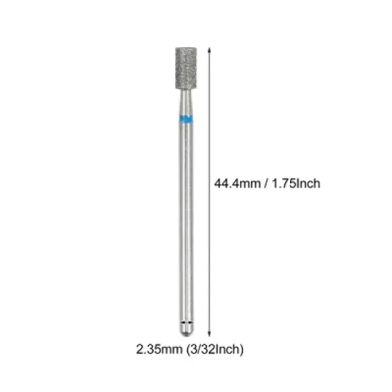 Unique Bargains Emery Nail Drill Bits Set for Acrylic Nails 3/32 Inch Nail Art Tools 44.4mm Length Blue 10Pcs image {3}