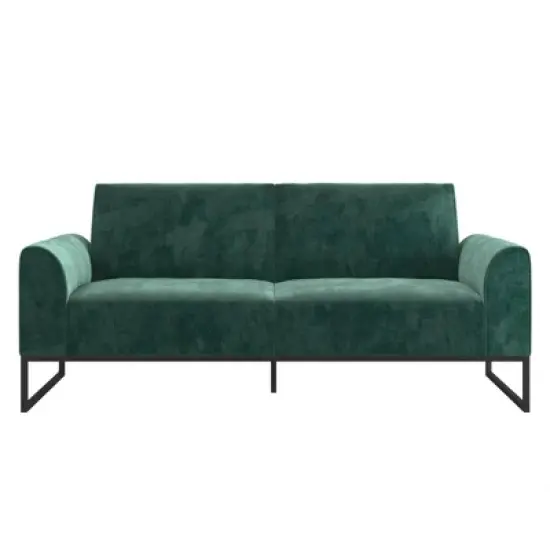 Adley Velvet Fabric Coil Futon with Metal Base - CosmoLiving by Cosmopolitan image {12}