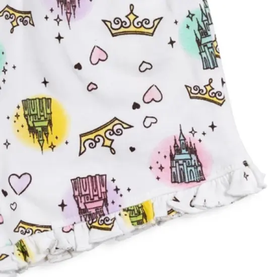 Disney Princess Princess Moana Rapunzel Jasmine Belle Girls Tank Top and French Terry Shorts Toddler image {5}