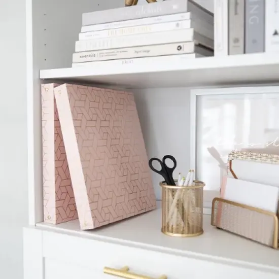 Blu Monaco Ring Binders - 1 Inch - Set of 2 - with Geometric Gold Foil Design image {7}