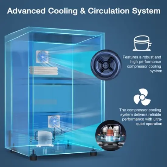 SOZT 23.4 in. 4.9 cu. ft. Stainless Steel Built-In Under Counter Drawer Beverage Fridge with Double Drawer image {6}