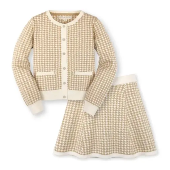 Hope & Henry Girls' Organic Cotton Long Sleeve Cardigan and Skirt Sweater Set, Infant image {8}