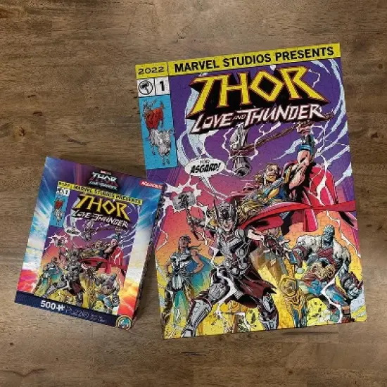 Aquarius Puzzles Marvel Thor Love and Thunder Comic 500 Piece Jigsaw Puzzle image {2}