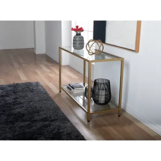 47" Camber Modern Glass Console Table Gold - Studio Designs Home image {6}