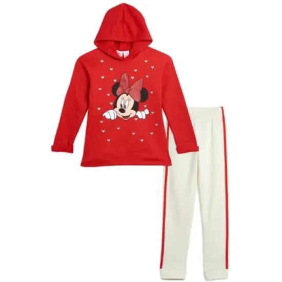 Disney Minnie Mouse Girls Fleece Pullover Hoodie and Pants Outfit Set Little Kid  image {11}