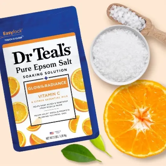Dr Teal's Epsom Salt Magnesium Soak - Glow & Radiance with Vitamin C & Citrus Essential Oils - 3 lbs image {4}
