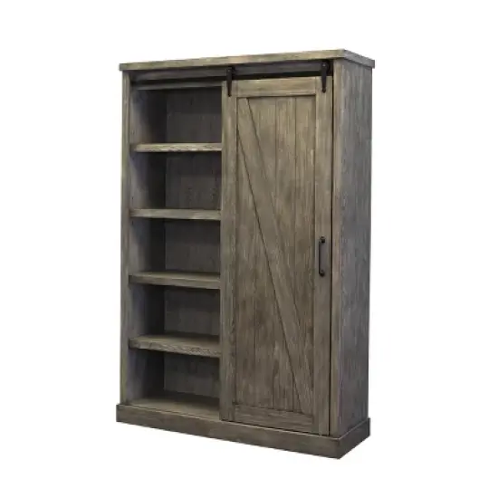 72" Avondale Barn Door Bookcase Fully Assembled - Martin Furniture image {2}