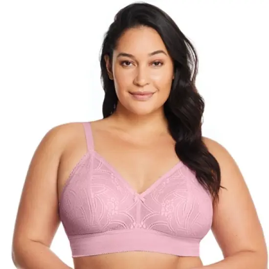 Glamorise Womens Bramour Gramercy Luxe Lace Bralette Wirefree Bra 7012 Mauve image {5}