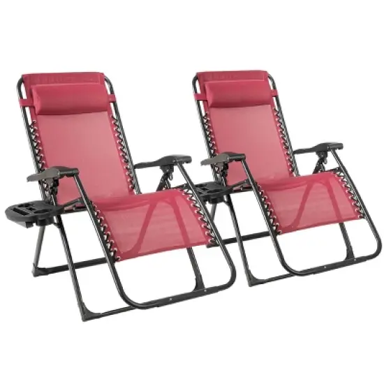 Costway 2PC Oversize Lounge Patio Heavy Duty Folding Recliner image {15}
