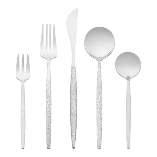 REGALWOVEN 20 Pcs Stainless Steel Mirror Polished Flatware with Knife Spoons and Forks Set, Silverware Set with Grain image {6}