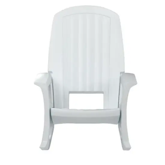 Semco Rockaway Heavy-Duty Outdoor Rocking Chair w/Low Maintenance All-Weather Porch Rocker & Easy Assembly for Deck and Patio, White (3 Pack) image {2}