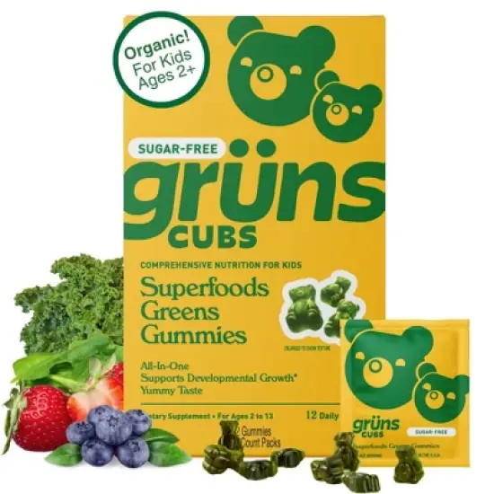 Gr&uuml;ns Kids' Sugar-Free Superfoods Greens Gummies - 72ct/12 Servings image {11}