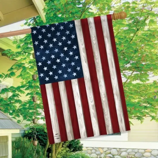 Briarwood Lane Everyday House Flag 40x28 For Outdoor Wood American Flag House Flag image {2}