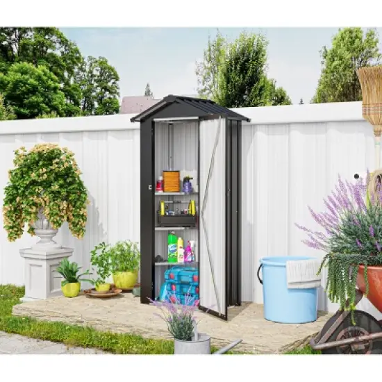 Campcraft Galvanized Steel Shed &ndash; Waterproof, Secure Lock, Spacious Interior, Easy Assembly, Two Color Options-Cuddlewood image {1}