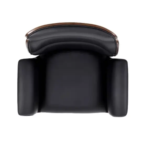 Cannonade Mid-Century Modern Swivel Office Chair Black/Walnut - Christopher Knight Home image {5}