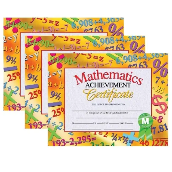 Hayes Publishing Mathematics Achievement Certificate 30 Per Pack 3 Packs (H-VA681-3) image {2}