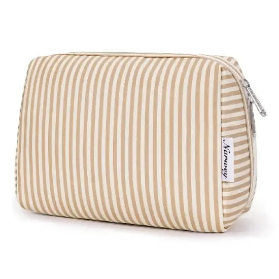 Narwey Striped Makeup Bag Travel Cosmetic Bag Organizer Toiletry Bag Make Up Bags image {3}