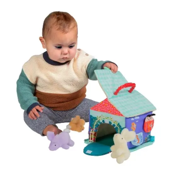 Manhattan Toy Cottontail Cottage Fill and Spill Baby and Toddler Sensory Activity Toy with 3 Stuffed Animal Bunny Rattles image {8}