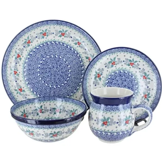 Blue Rose Polish Pottery Ceramika Artystyczna Dinnerware (16 PC) image {11}