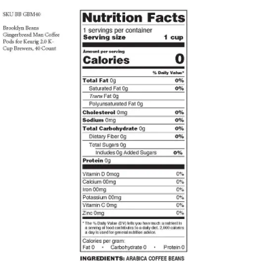 Brooklyn Beans Gingerbread Man Flavored Coffee Pods,Compatible 2.0 Keurig, 40 Ct image {2}