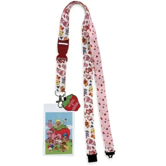 Strawberry Shortcake X Sanrio Hello Kitty & Friends Brakeaway Lanyard ID Holder With 2" Rubber Charm Multicolored image {5}