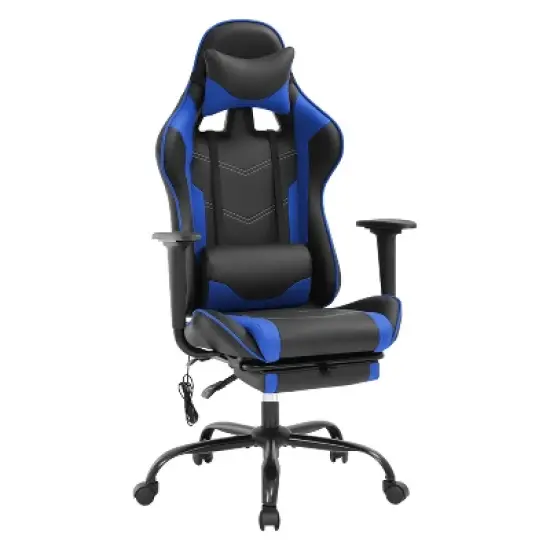 BestMassage Racing Gaming Chair Office Massage Chair with Massage Function Lumbar Support PU Leather for Adult image {8}