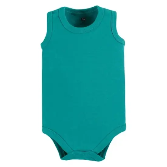 Hudson Baby Infant Boy Cotton Sleeveless Bodysuits, Sea Turtle image {6}