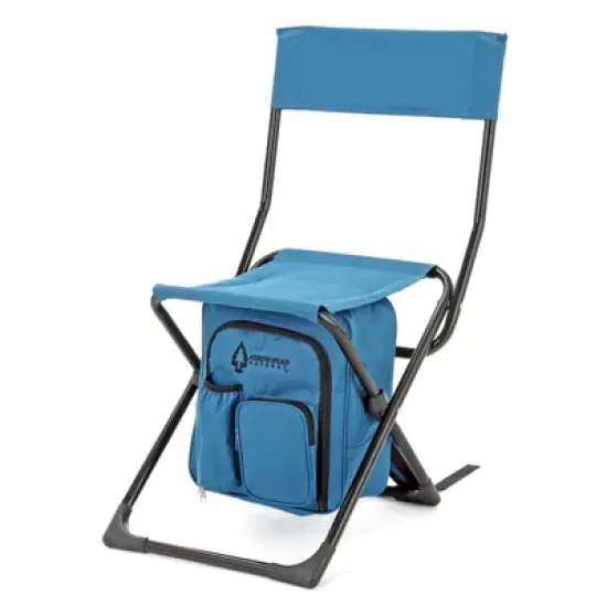 Arrowhead Outdoor Multi-Function 3-in-1 Compact Camp Chair: Backpack, Stool & Insulated Cooler, w/Bottle Holder & Storage Bag, Hiking (Ocean Blue) image {6}
