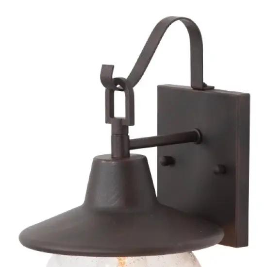 2pk 12.5" Metal/Glass Globe Outdoor Wall Lamps Rusty - LNC image {5}