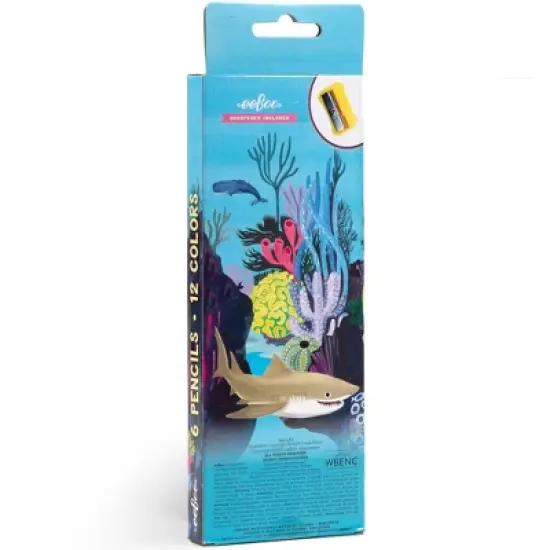 eeBoo: Double-Sided Jumbo Colored Pencils, Sea Life, 6pc Set, Kids Art Supplies image {2}