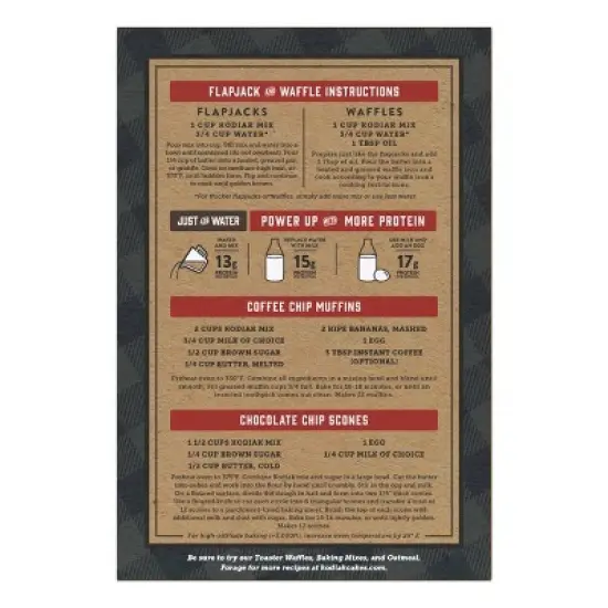 Kodiak Protein-Packed Flapjack & Waffle Mix Chocolate Chip - 18oz image {3}