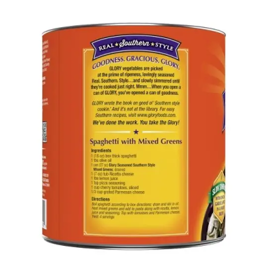 Glory Gluten Free Foods Seasoned Southern Style Mixed Greens 27oz image {2}