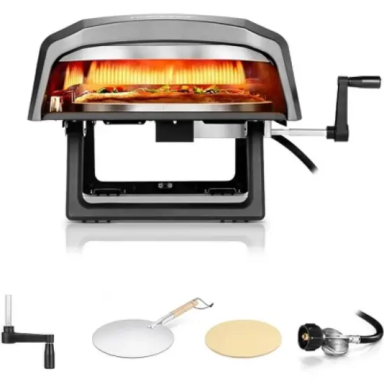 NutriChef 360&deg; Portable Oven with Rotating Pizza Stone - Black image {7}