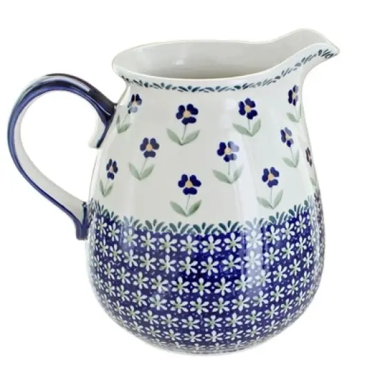 Blue Rose Polish Pottery D039 Manufaktura Pitcher image {3}