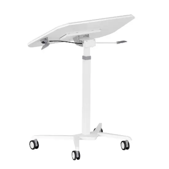 Sit To Stand Mobile Laptop Computer Stand with Height Adjustable White - Techni Mobili image {11}