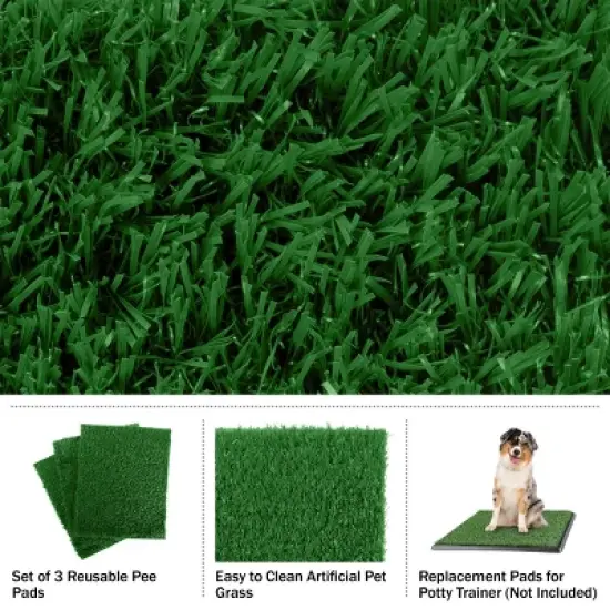 Pet Adobe Artificial Grass Replacement Mats - 3-Pack, Green image {2}