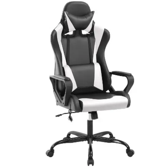 BestMassage Gaming Chair High-Back Office Chair with Lumbar Support Massage Function and PU Leather Rolling Swivel Chair for Adults and Teens image {13}