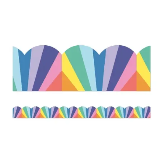 Carson Dellosa Education We Stick Together Rainbow Burst Scalloped Bulletin Board Borders, 39 Feet Per Pack, 6 Packs image {1}